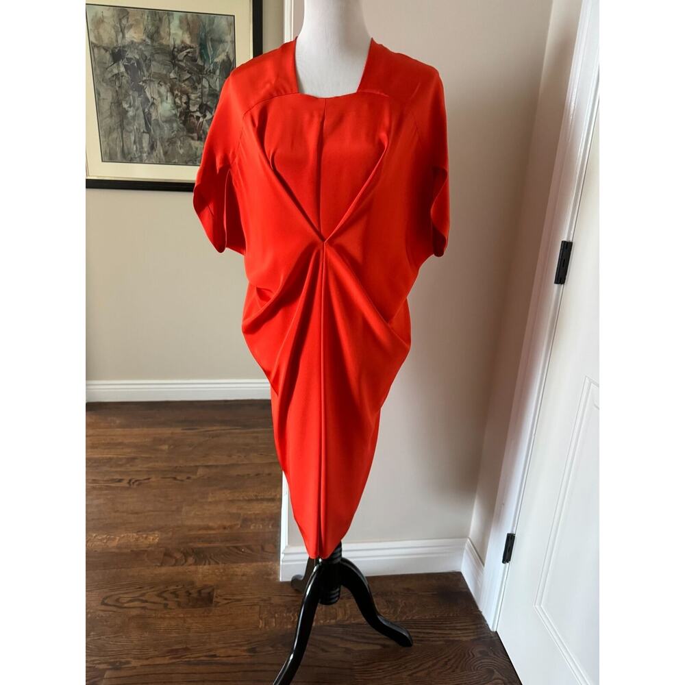 0 + Maria Cornjeo Red Silk Wedge Dress SZ 10 NWT